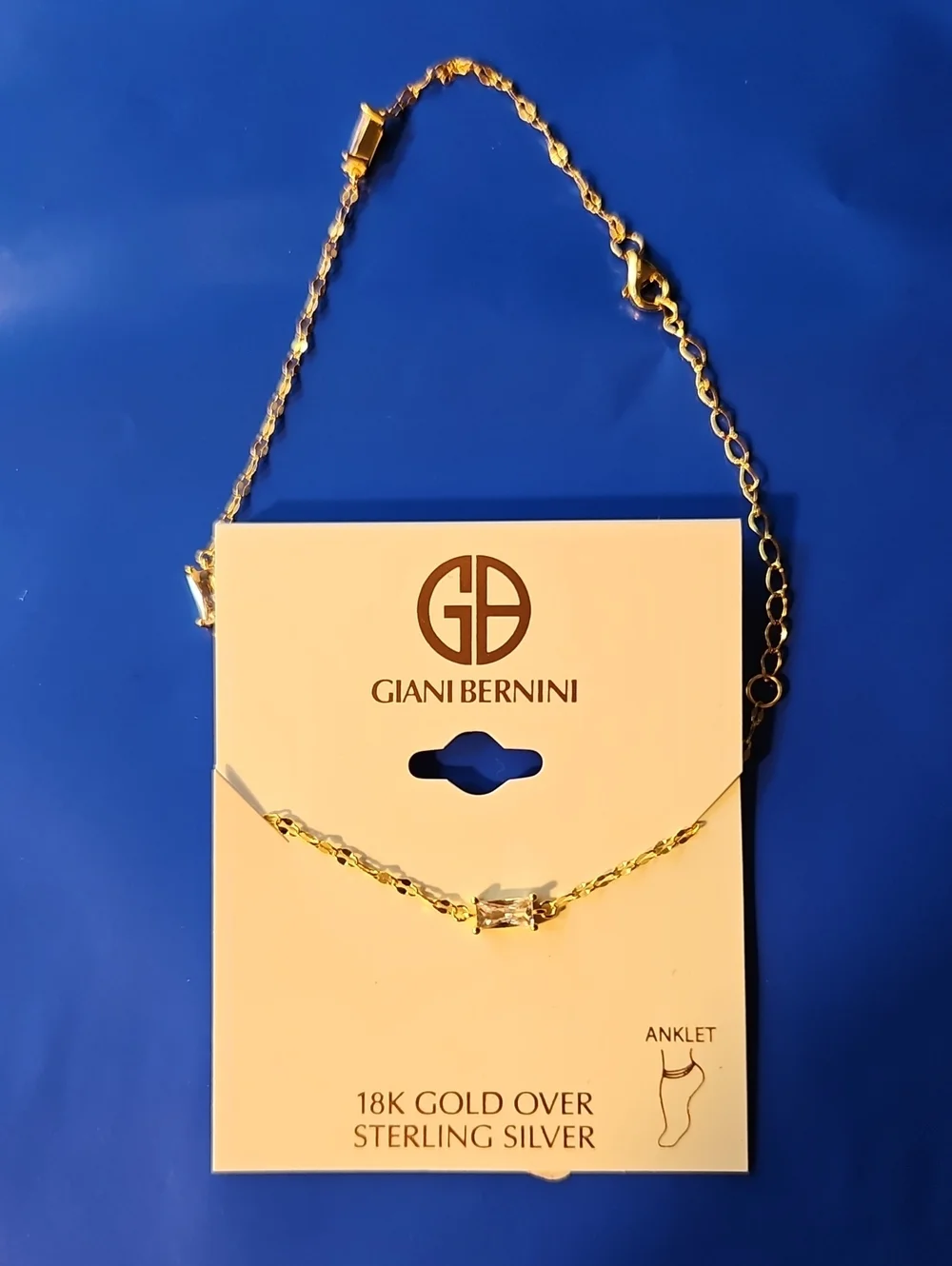 Giani Bernini Gold Over Sterling Silver CZ Anklet Bracelet 9 + 2
